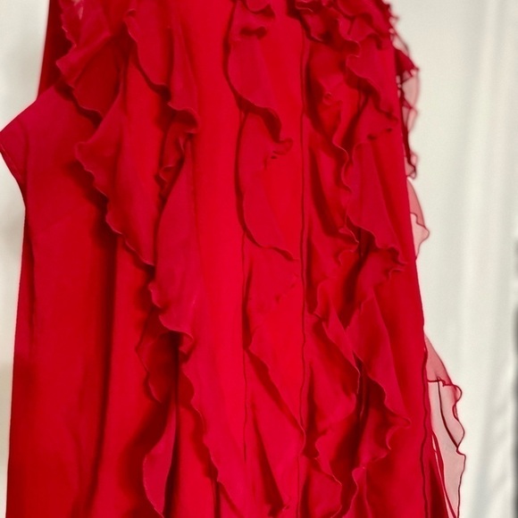 Red Cato Blouse with Front Ruffles - Tank - Picture 2 of 7